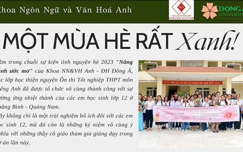 Lớp Học Thiện Nguyện Của Các Thầy Cô Giảng Viên Khoa NN&VH Anh Hè 2023